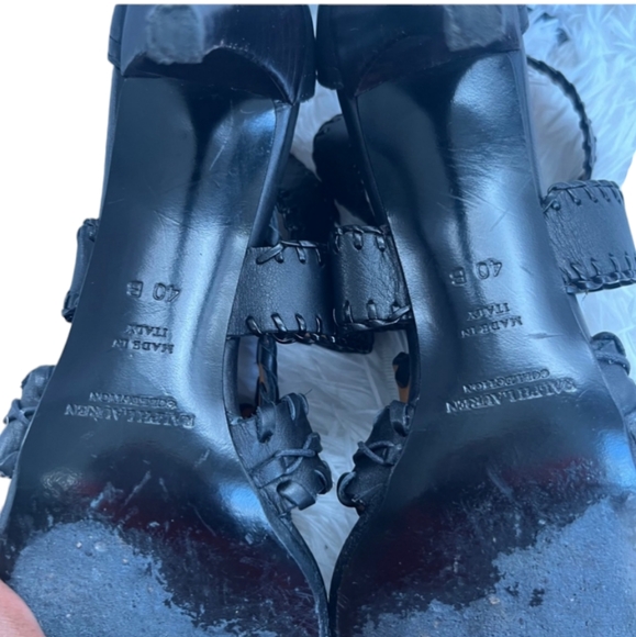 💕HP💕Ralph Lauren Purple Label Ardina Black Leather Heels💕Size 10 - Picture 8 of 10